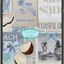 Cute Beach Coast Summer Collage Aesthetic Phone Case for iPhone 14 & iPhone 13 (6.1") Case for Girls Women (Gray Blue)