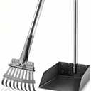 Pooper Scooper, Long Handle Pet Supplies Dog Pooper Scooper with Stainless Metal Tray and Rake for Large Medium Small Dogs Heavy Duty, Use on Grass, Dirt or Gravel