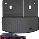 Large Cargo Liners with Backrest Mat for 2024 2025 Mazda CX90 CX-90 7&8 Seats(Not for 6 Seats), TPE All Weather Protection Trunk Mat with Velcro Rear Seats Backrest