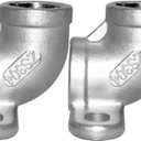 JoyTube Stainless 3/4" Female NPT x 3/4" NPT Female Fixed Drop Ear 90 Degree Elbow Cast Pipe Crimp Fitting for Water Plumbing with Base Plate (Pack of 2)