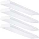 TychoLite Wraparound LED Light - 4FT 40W 4800 Lumens 5000K Daylight White, 48 Inch Flush Mount Shop Lights for Garage, 120W Equivalent, Pack of 4