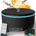 Diffusers for Essential Oils Large Room with Remote, 500ml Aromatherapy Diffuser, 7 Colors Changed Black