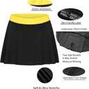 Girls' 2-in-1 Flowy Butterfly Shorts with Pockets - Athletic Dance & Running Shorts for Ages 5-13 (Black)
