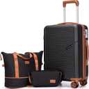 Cosbarn Carry On Luggage Set 22x14x9 Airline Approved, 3 Piece 20 Inch Lightweight ABS Hardside Suitcases with Wheels and TSA Lock, Durable Waterproof Travel Suitcase for Men Women
