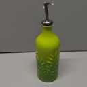 Sweejar Ceramic Olive Oil Dispenser Bottle, 20 Oz Relief Opaque Oil Cruet Protects Oil To Reduce Oxidation, Suitable for Storage Oil, Vinegar, Soy Sauce, Coffee Syrup, Liquids, Set of 1 (Green)