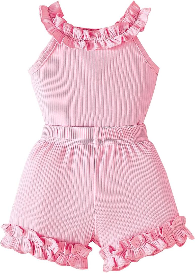 Newborn Baby Girl Clothes Summer Infant Toddler Outfits for 3 6 12 month Perfect Gifts for Baby Girls (Pink)