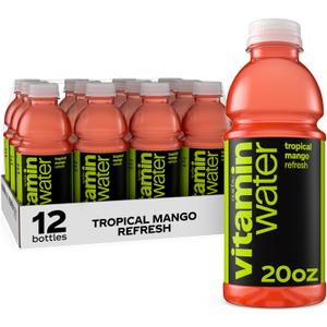 vitaminwater Refresh Tropical Mango Nutrient Enhanced Flavored Water Beverage, 20 fl oz Bottles, 12 Pack (EXP 02/23/26)