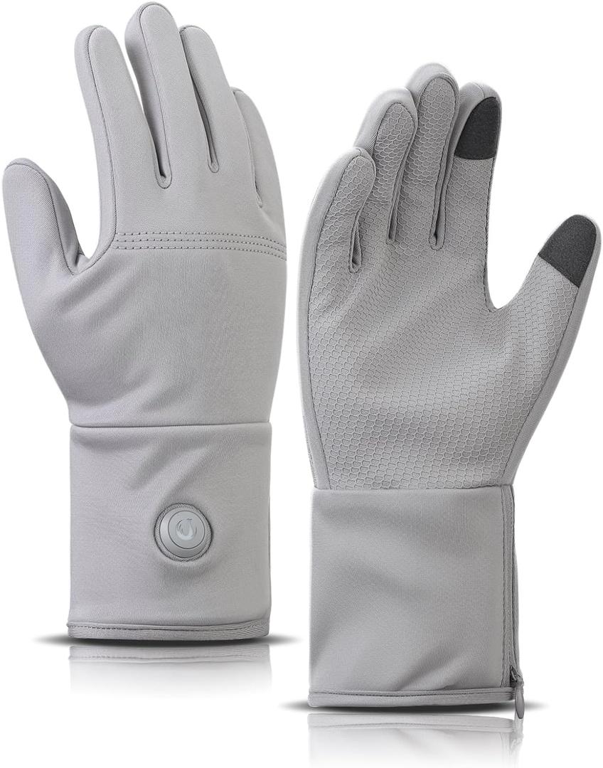 CUEHEAT Heated Glove Liners, Flexible Ultrathin, Touchscreen, 7.4V Rechargeable Battery Electric Heating Thin Gloves (Medium)