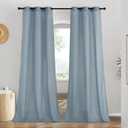 NICETOWN Linen Stone Blue Window Curtains 84 inches Long, Grommet Thick Linen Blend Window Treatments Privacy Assured with Light Filtering for Bedroom/Living Room, W42 x L84