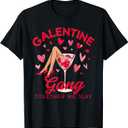 Galentine Gang Black Women's Galentine Day T-Shirt, L