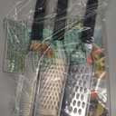 Cambom Lemon Zester Grater Three-piece Suit - Heavy Duty Kitchen Tool for Parmesan Cheese, Ginger, Garlic, Nutmeg, Chocolate, Vegetables，Fruits，Stainless Steel Grater Dishwasher Safe Black