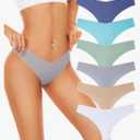 LMELMD Seamless Underwear Women Pack No Show Thongs For Women Ladies Sexy Panties Underwear Breathable Comfortable 6 Packs, Medium