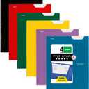 Five Star 4-Pocket Folder, 6 Pack, Paper Folder, Fits 3-Ring Binders, Holds 8-1/2" x 11" Paper, Assorted Colors (38056) (Black, Blue, Red, Green, Purple, Yellow)