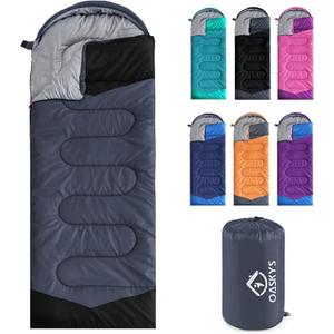 oaskys Camping Sleeping Bag - 3 Season Warm & Cool Weather - Summer Spring Fall Lightweight Waterproof for Adults Kids - Camping Gear Equipment, Traveling, and Outdoors
