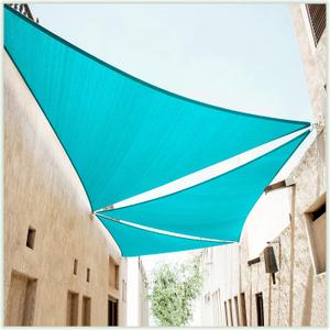 ColourTree 24' x 24' x 33.9' Turquoie Sun Shade Sail Right Triangle CTSLRT24 - Canopy Mesh Fabric UV Block UPF50 - Commercial Heavy Duty - 190 GSM 