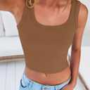 ANRABESS Tank Tops for Women Scoop Neck Crop Sleeveless Top Summer Going Out Basic Tee Cute Ribbed Slim Shirts Clothes 2026 (Brown, S)