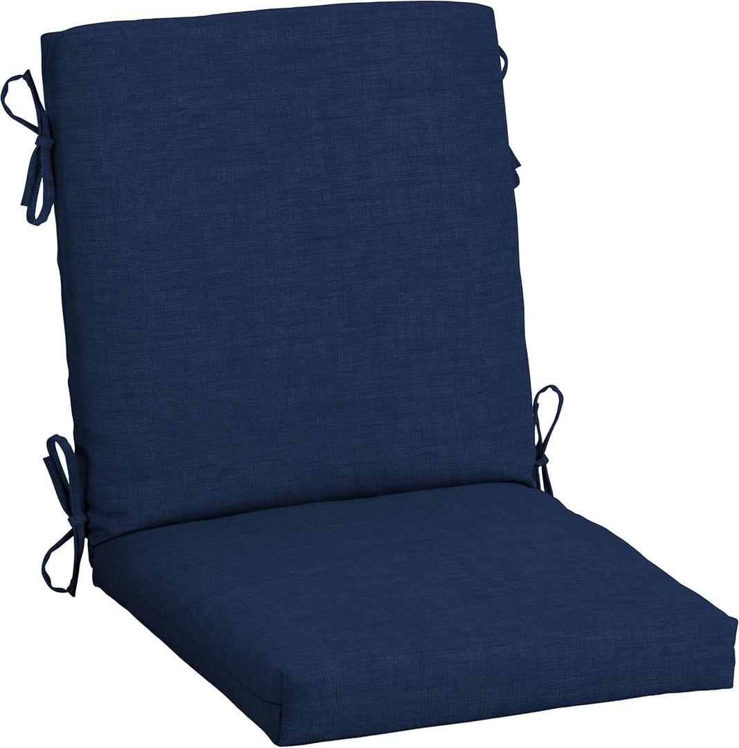 Arden Outdoor Midback Chair Cushion, 18 x 16.5, Sapphire Blue Leala, 16.5"D x 18"W x 3.5"H