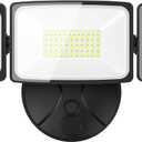 Onforu 60W Flood Lights Outdoor, 6000LM Brightness Security Lights Switch Controlled, 3 Adjustable Heads, IP65 Waterproof, 6500K Wall Mount Exterior LED Flood Light (Black)