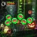 2025 Upgraded Halloween Lights Outdoor Solar Eyeball Light: 6 Pack 36 LED Green Scary Eyeballs Swaying Firefly, Waterproof Halloween Pathway Lights for Yard, Garden, Lawn Outside Lighting Decor