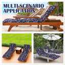 Youyole 2 Pcs Outdoor Chaise Lounge Chair Cushion 75.1 x 22.8 x 4.7 Inches Replacement Modern Tufted Chaise Cushion for Outdoor Furniture Patio Pool with Ties, Black Vintage Floral