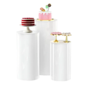 White Cylinder Pedestal Stands - 3 Pieces - White Party Cylinder Table for Wedding Party or Babyshower - Party Decor - 35.4''(L),29.5''(M),23.6''(S)