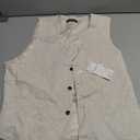Aowdoy Men's Suit Linen Beach Wedding Suit Prom Tuxedos for Groomsmen Vest+Pants Set Beige XS