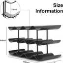 Countertop Wine Rack - 12 Bottle Freestanding Wine Bottle Holder Stand - 3 Tier Wooden Wine Storage Rack - Black Wavy Wine Organizer for Cabinet Pantry Home Kitchen Bar