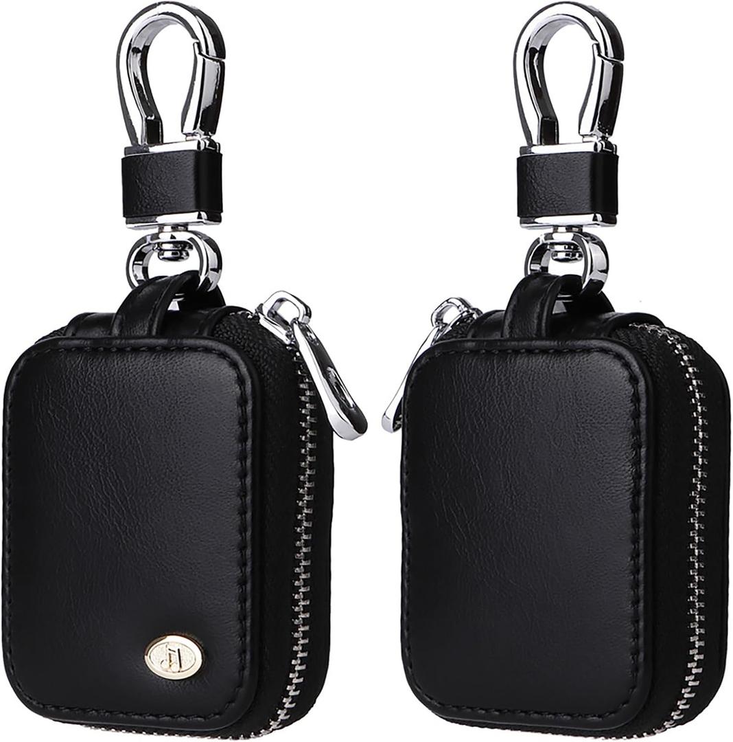 Earbud Case, Headphone Storage Case for AirPods 4/1/2/3/Pro 2, PU Leather Zipper Carrying Pouch Earbuds Bag with Keychain for Wireless Earphones, Wired Headphone & USB Cable - EJB 1 PCS Black