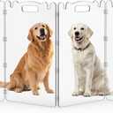 Clear Acrylic Dog Pet Gate - Transparent Foldable Freestanding 32in Tall