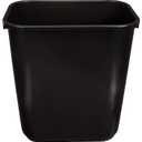 Amazon Basics Rectangular Commercial Office Wastebasket, Easy to Clean, 7 Gallon, Black, 6-Pack