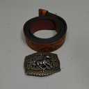 Western Cowboy Belts Western Belts for Women Men Cowgirl Cowboy Belt Buckles Leather Cowboy Belt for Men Rodeo Outfit (for Wasit 41"-44", Gold Horse/Brown Belt)