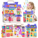 Nicella Busy Board Montessori Toy for 1 Year Old Girls - 56-in-1 Early Learning Toy for Toddlers, Perfect Birthday Gift for 1-3 Year Old Boys & Girls