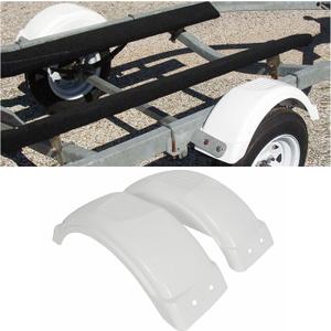 ECOTRIC 8"-12" Set of Two Single-Axle Trailer Fenders Wheels Tire Top Step Skirt Boat