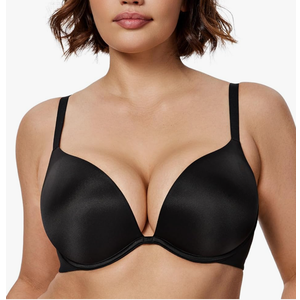 Wingslove Women's Push Up Bra Deep V Plunge Underwire T-Shirt Bra Multiway 2 Cups Up Size 36D