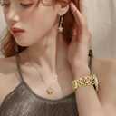 Wearlizer Metal Band Compatible with Samsung Galaxy Watch 7 6 5 4 FE Active 2 40mm 44mm/Watch 6 4 Classic 43mm 47mm 42mm 46mm/Watch 5 Pro 45mm Bands, 20mm Dressy Stainless Steel Chain Strap Women