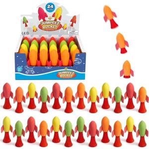 IPIDIPI TOYS Jumpeez Rocket Poppers – 24-Pack Classic Jumping Rockets