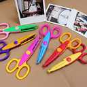 Worldoor New 5 Inch Length DIY Craft Scissors Creative Scissors School Smart Paper Decorative Wave Lace Edge Scissors - Set of 6 - Assorted Colors for scrapbook crafts and Gift Card (Pack of 6-5")
