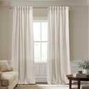 KOUFALL Tan Curtains 108 Inches Long for 9FT High Ceiling Living Room,Rustic Farmhouse Decor Linen Sheer Window Treatments for Family Room 2 Panels Set