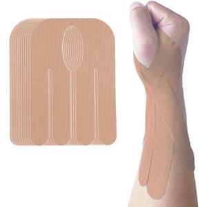 Kinesiology Tape for Wrist Precut, 12pc Waterproof & Breathable Elastic Athletic Tape Hand Sports Joint Muscle Tape Patches, Baseball, Bowling Wrist Tapes Sports Joints Muscle Support (Flesh)