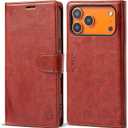 Wallet Case for iPhone 17 Pro Max with Credit Card Holder,PU Leather Folio Flip Kickstand Protective Shockproof Cover for Apple 17 Pro Max Phone Case (Brown, for iPhone 17 Pro Max - 6.9'')