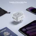 EPICKA Hybrid Travel Plug Adapter, 2 Packs Foldable & Detachable Type EF VisaPlug, 8-in-1 International Power Adapter with 4 USB Ports (2 USB-C PD 20W), Travel Essentials for US to German France