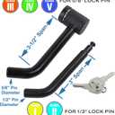 TOPTOW 63530 Trailer Hitch Receiver Lock, Right Angle Dual Pins 1/2" & 5/8" Diameter, Heavy Duty Bent Locking Pin, Black