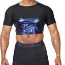 REMEBSWEAT Sauna Sweat Suits Shirt for Men Sweat Suit Compression T-Shirt Workout Sports Shapewear Gym Exercise Jacket, Large 