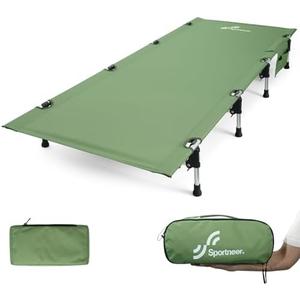 Sportneer Camping Cot, Folding Cots Lever Lock Portable Lightweight Sleeping Camping Bed for Adults Outdoor Travel Backpacking Camp Hiking Supports 330lbs