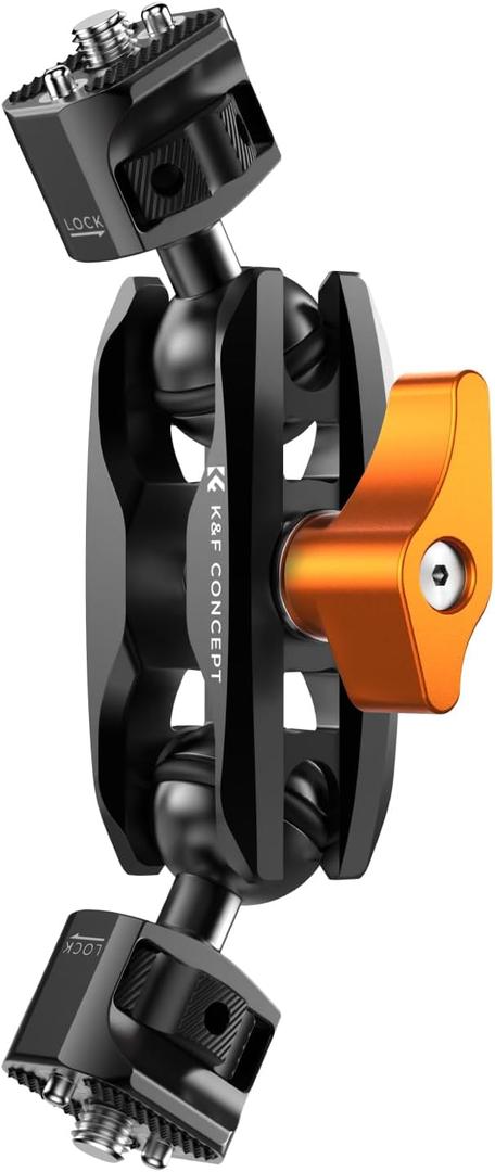 K&F CONCEPT Dual Ball Heads Magic Arm, Articulating Magic Arm with 1/4"-20 Screw, 360 swivelling Ball Head, Aluminum Alloy Camera Monitor Mount Arm