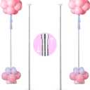 YALLOVE Heavy Duty Metal Balloon Column Stand Kit, Set of 2, 80 Inch Height Adjustable Balloon Tower Holder for Indoor and Outdoor Event and Party Decoration, Easy Assemble and Disassemble