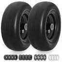11x4.00-5 Lawn Mower Tires Flat Free Compatible for Zero Turn Lawn Mowers Front Tires, 11x4-5 Tractor Solid Smooth Tires and Wheel with 3/4" or 5/8" Bushings, 3.4"-4"-4.5"-5" Centered Hub, 2 Pcs