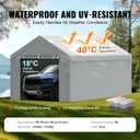 VEVOR Carport Replacement Canopy Cover Top + Side Wall 12 x 20 ft, Garage Tent Shelter Tarp Heavy-Duty Waterproof & UV Protected, Easy Installation with Ball Bungees,Grey (Frame Not Included)