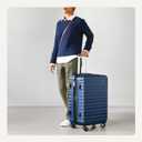 AmazonBasics 68 cm Navy Blue Hardsided Check-In Trolley, Medium Checked