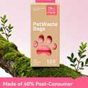 3 x Dog Poop Bags Rolls, 128 Count (8 Refills) - 60% Recycled Plastic Baby Powder Scented - Leak Proof, Extra Thick Waste Bag with Easy-Peel Sticker (Pink)